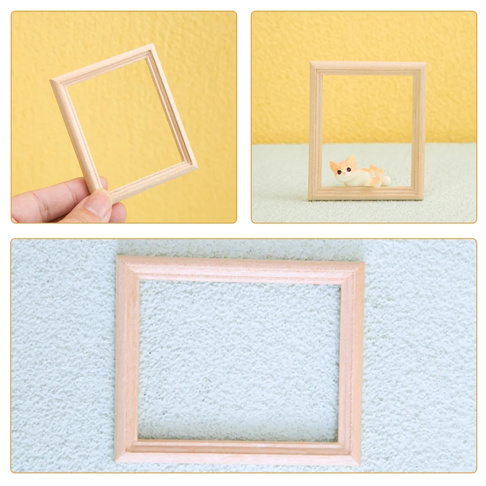 Wooden Miniature Photo Frames Dollhouse Decor G5424