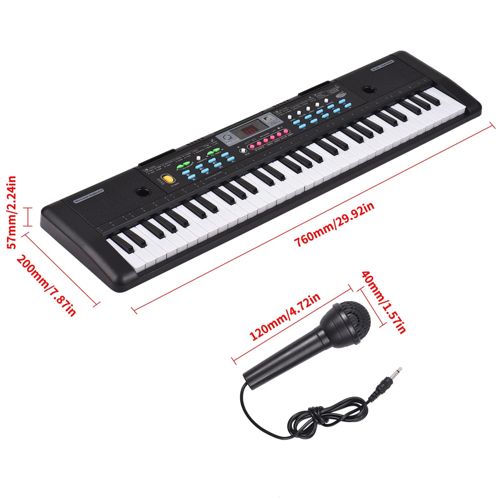 61 Keys Electronic Piano Keyboard with Microphone W368708