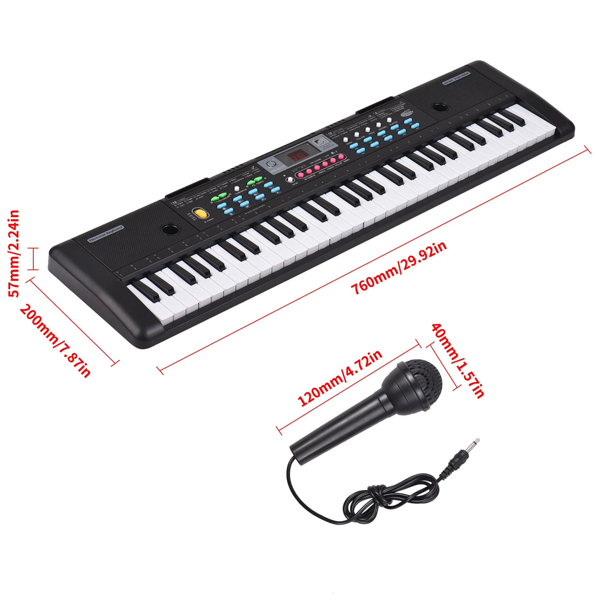 61 Keys Electronic Piano Keyboard with Microphone W368708