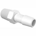 1/4-19 BSP to 3/8x22 Barbed Adapter, White Polypropylene G159329