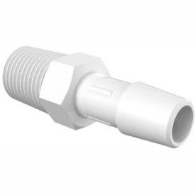 1/4-19 BSP to 3/8x22 Barbed Adapter, White Polypropylene G159329