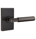 Oil Rubbed Bronze Lever Passage with Modern Rectangular Rose B5437