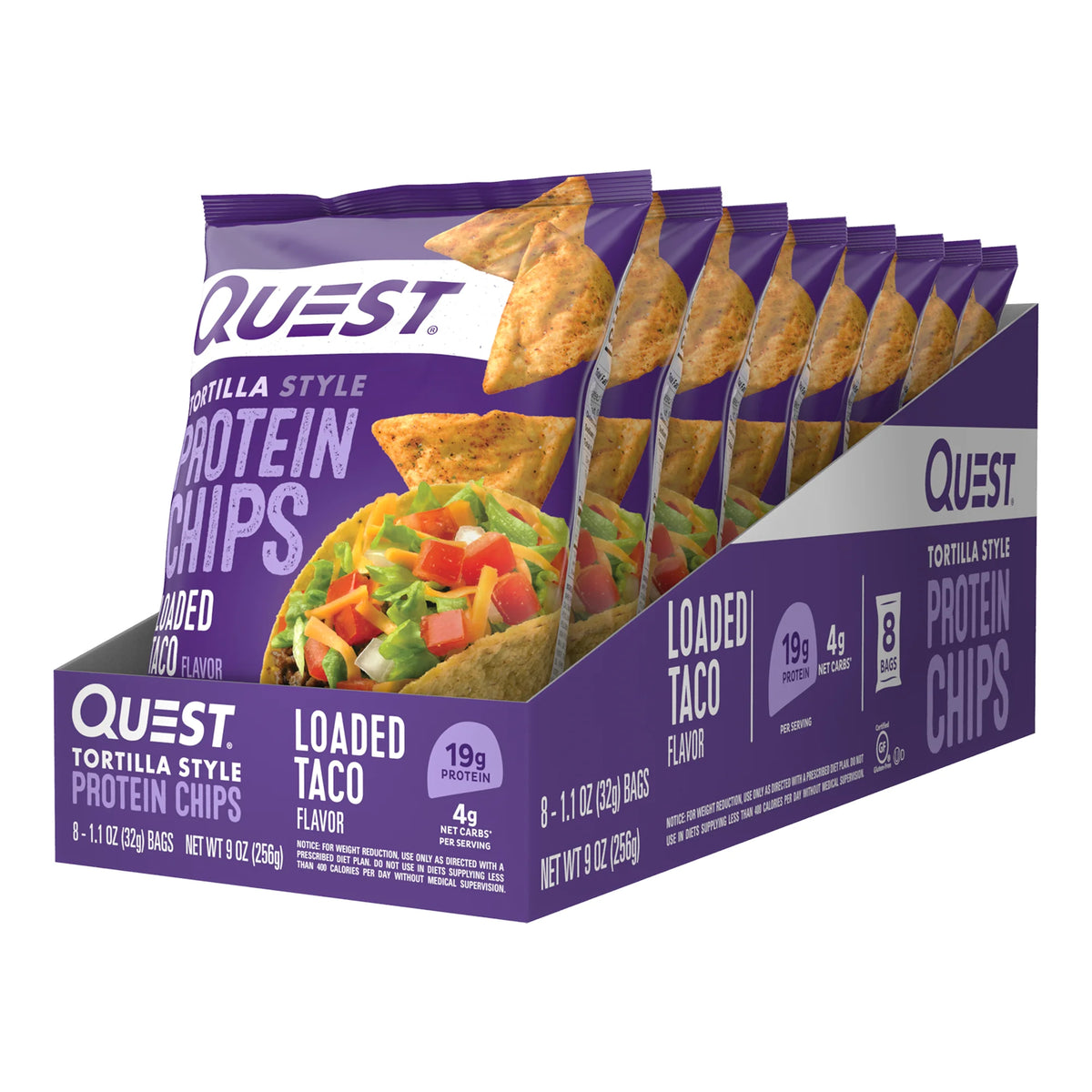 Loaded Taco Tortilla Style Protein Chips (8 Bags) O436
