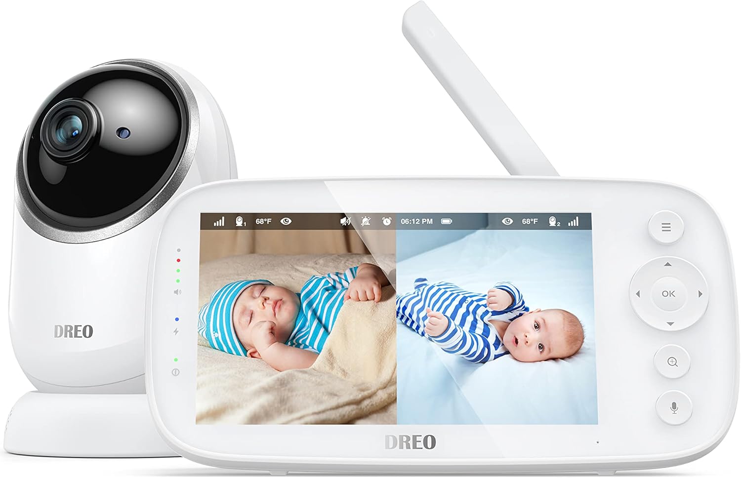 5 Inches 720P HD Split Screen Video Baby Monitor with Camera and Audio U70260