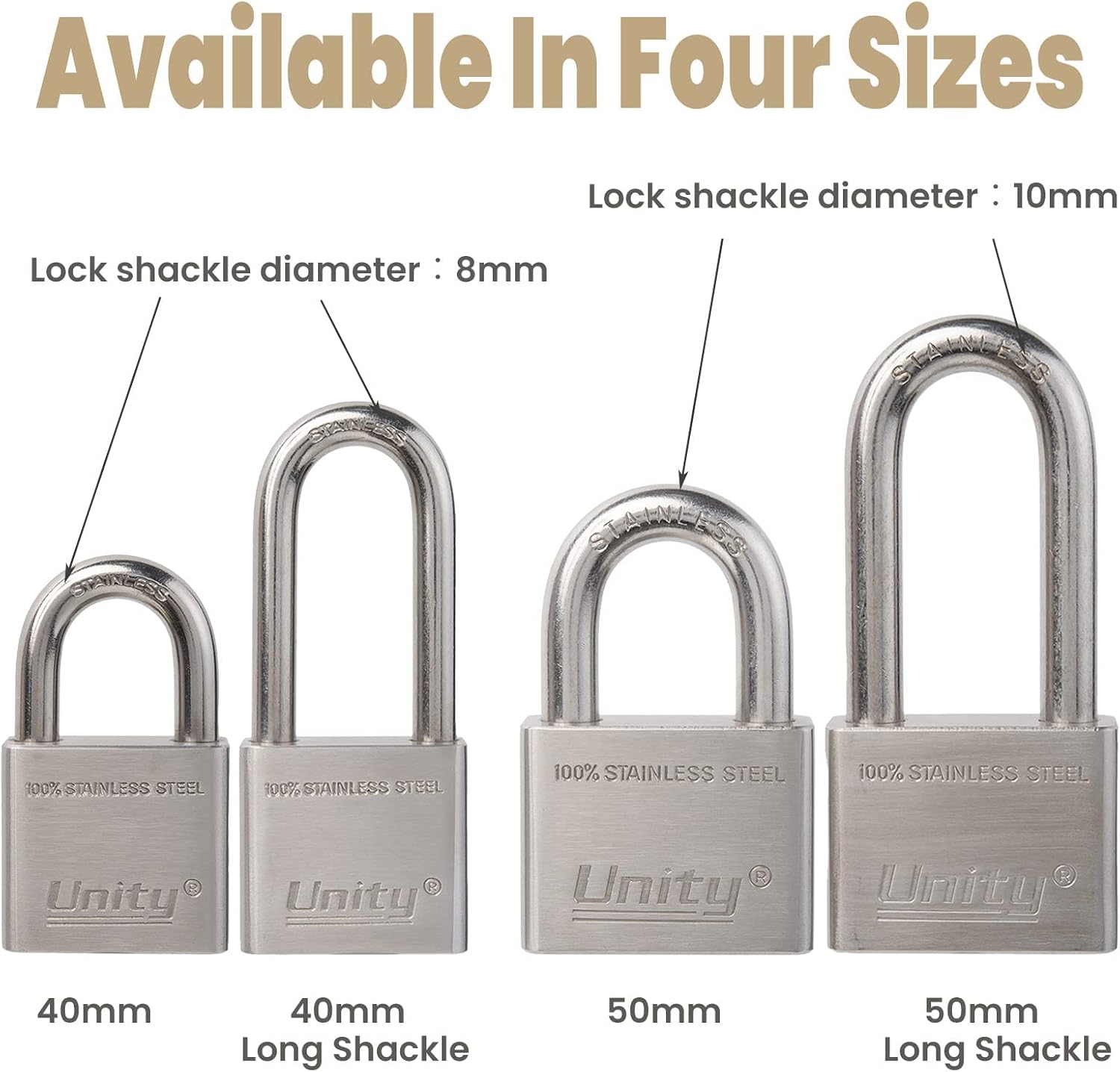 100% Stainless Steel Keyed Alike Marine Lock (5, 50mm) C29856
