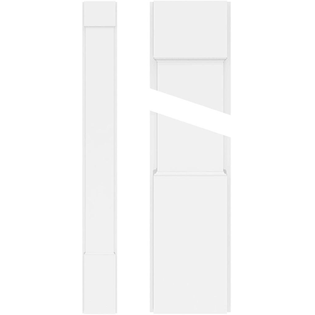Smooth PVC Pilaster with Capital and Base (Pair) J3820