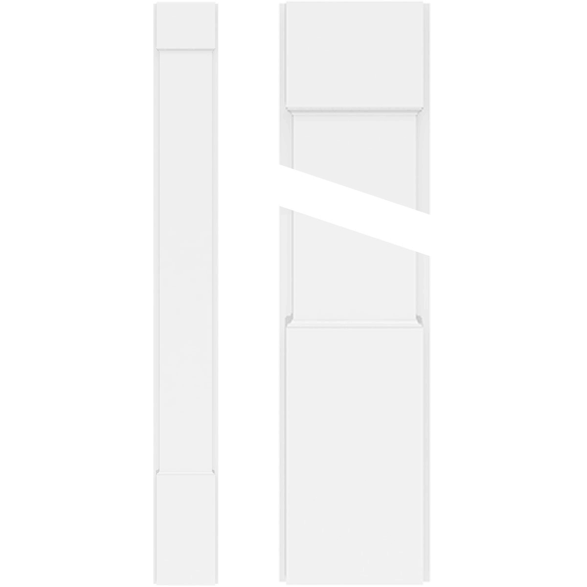 Smooth PVC Pilaster with Capital and Base (Pair) J3820
