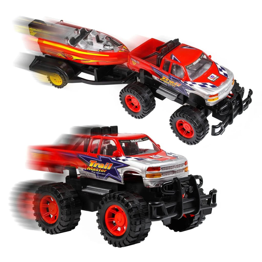 Friction Power Toy Truck with Trailer B6895