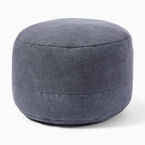 Cotton Canvas Round Pouf S94464