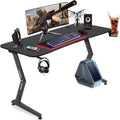 Black&Red 44 inch Gaming Desk with Headphone Hook and Cup Holder N87519