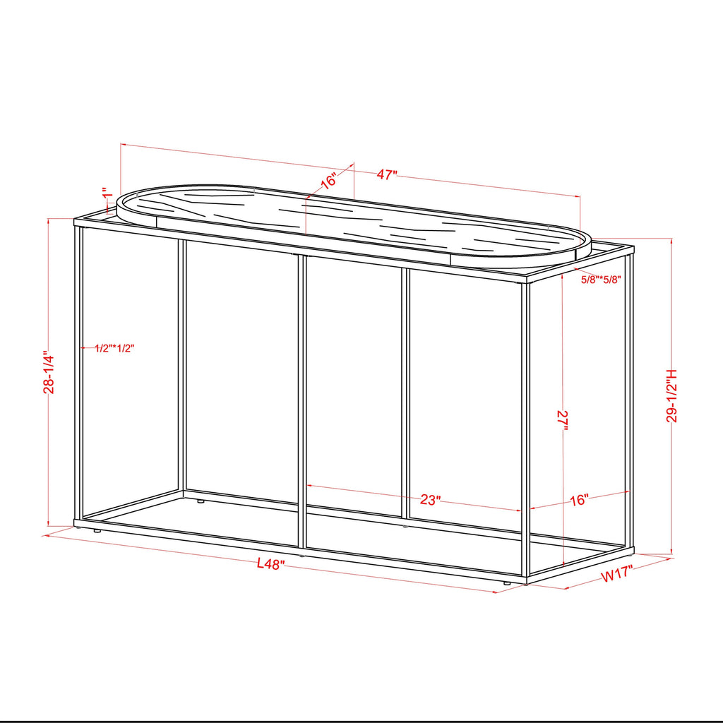 White Marble Sofa Table L942835