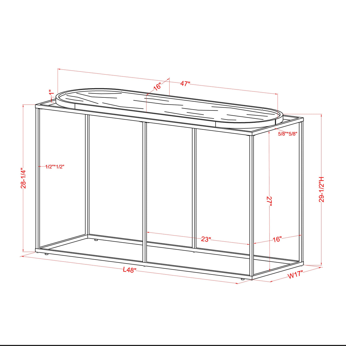 White Marble Sofa Table L942835