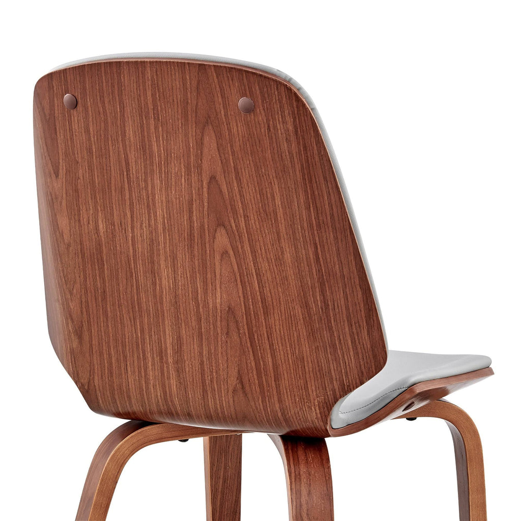 Gray Faux Leather and Walnut Wood Accent Chair M2550