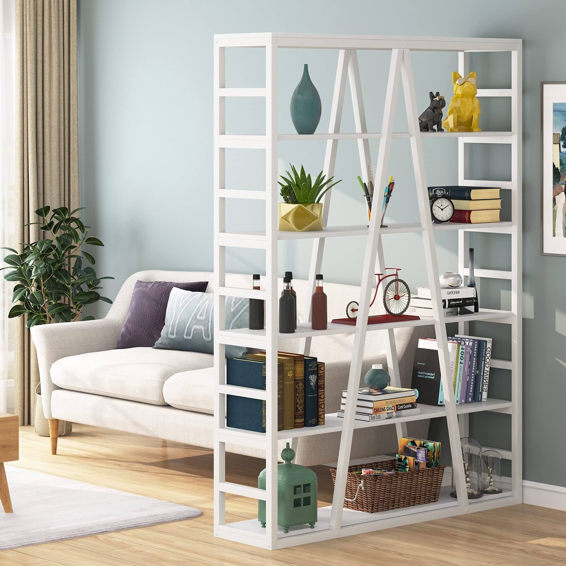 Rustic Brown 6 Tier Industrial Bookshelf R17991