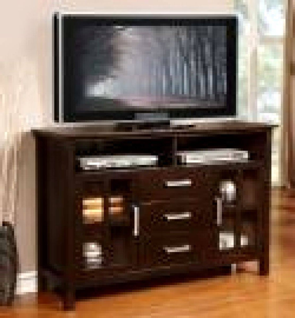Dark Walnut Brown Tall TV Media Stand F85942