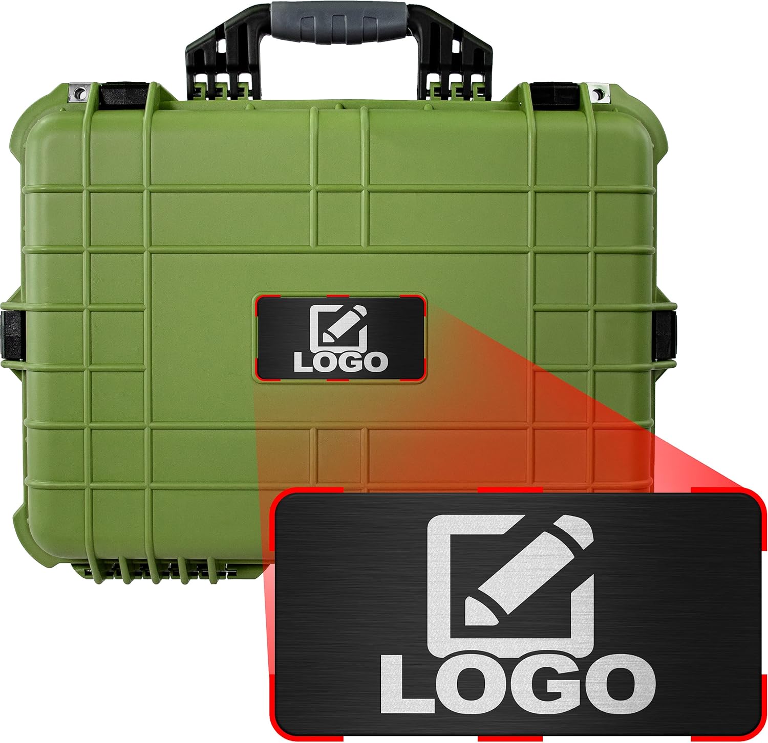 Green 20 Inch Waterproof Camera Case with Foam W318