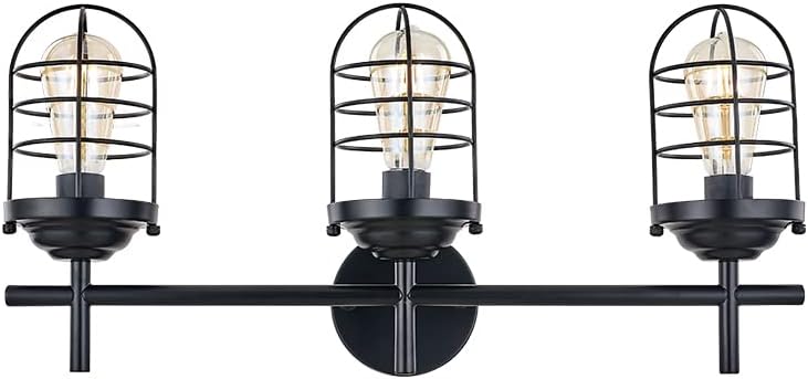 3-Light Black Vanity Light Wall Sconce M8291