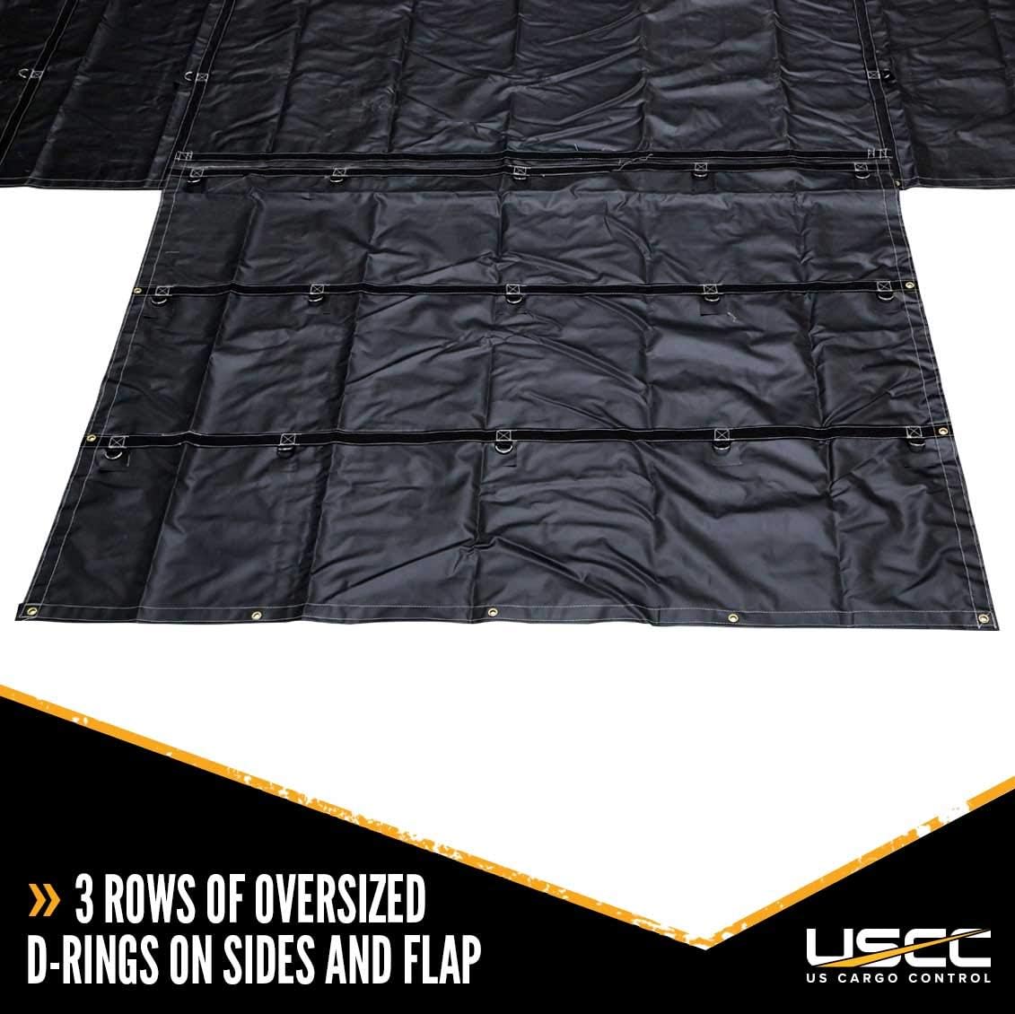 Black Combo Tarp 20 Feet x 28 Feet with 6 Foot Drop and Flap N147470