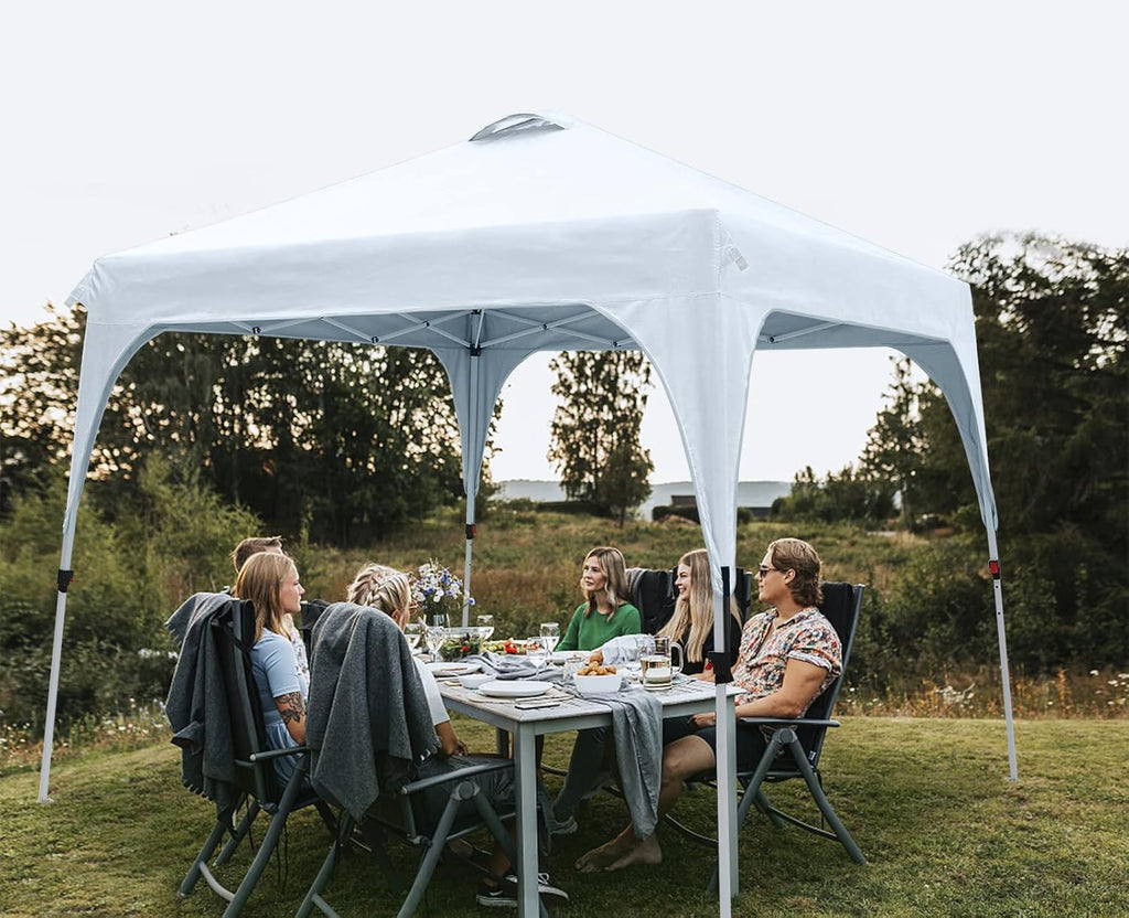 White Pop Up Canopy Tent with Wheeled Bag V783716