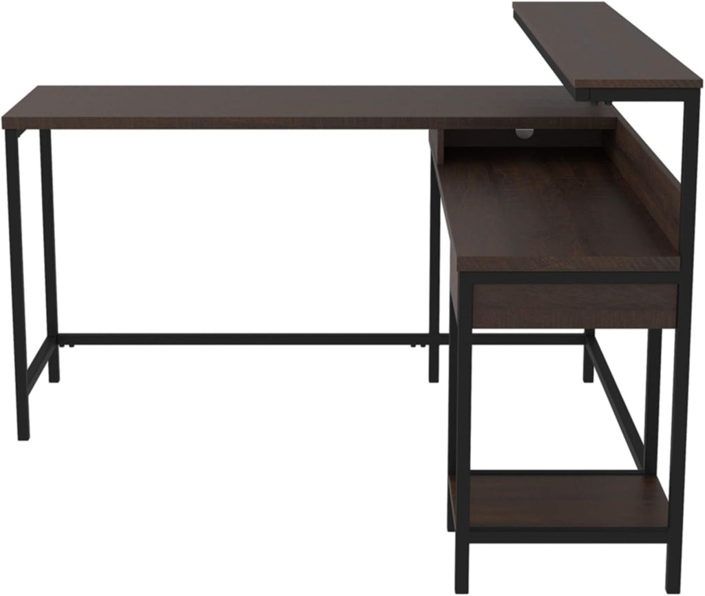 Warm Brown L-Shaped Home Office Desk F68253