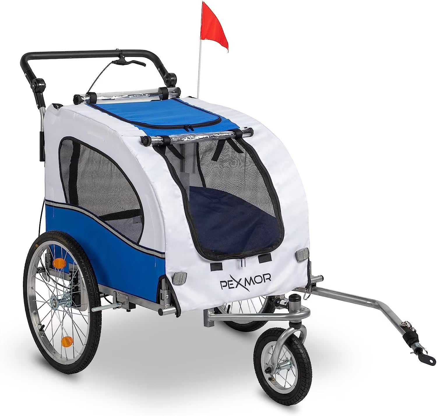 2-in-1 Dog Bike Trailer Pet Stroller with Universal Hitch V6675