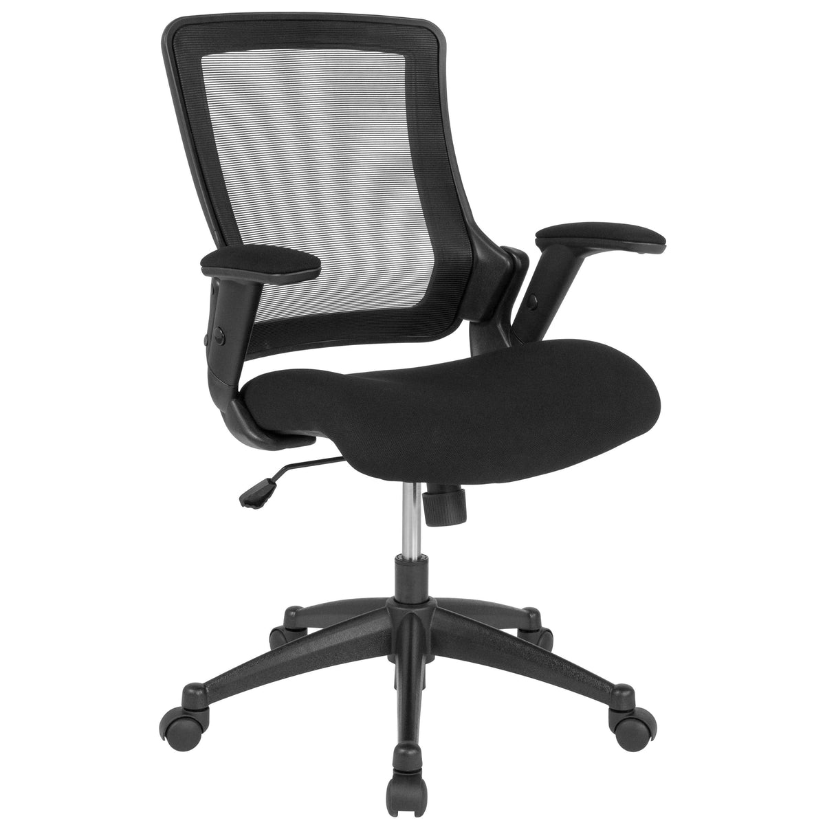 Black Mesh Executive Swivel Office Chair with Molded Foam Seat and Adjustable Arms S728