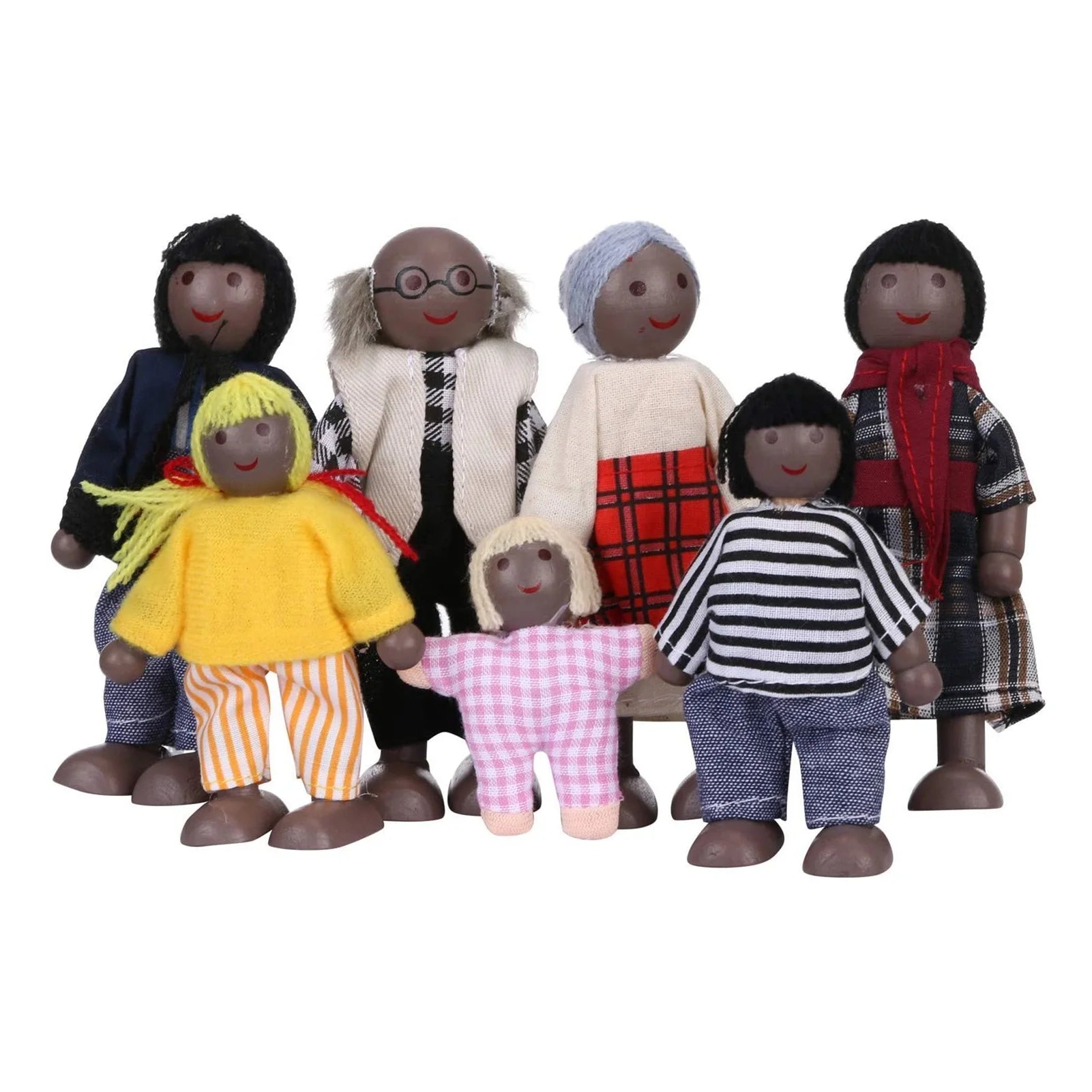 7pcs Wooden Doll Family Educational Wooden Toys J145