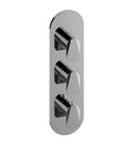 Polished Chrome Three Hole Thermostatic Valve Trim Plate with Handle A59493