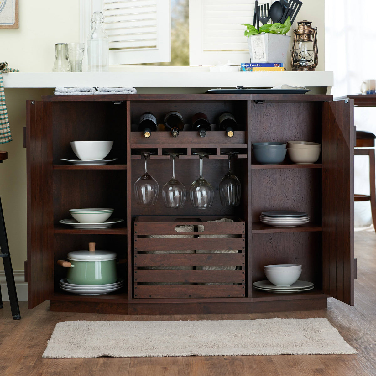 Vintage Walnut Multi-Storage Buffet V20612