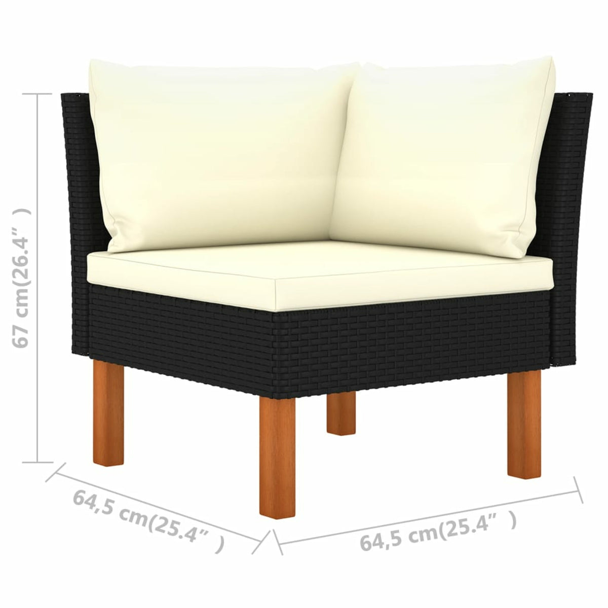 Black Poly Rattan 8 Piece Patio Set with Cushions A682