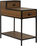 Gray Farmhouse Side Table with Drawer O499695