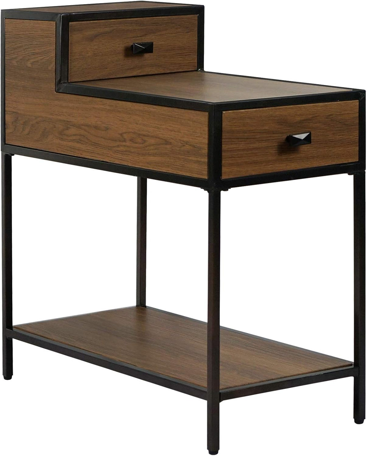 Gray Farmhouse Side Table with Drawer O499695