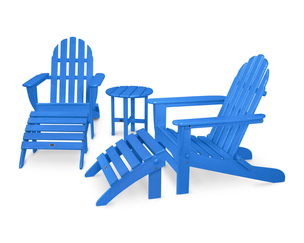 Pacific Blue 5-Piece Adirondack Chair Set R696