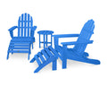 Pacific Blue 5-Piece Adirondack Chair Set R696