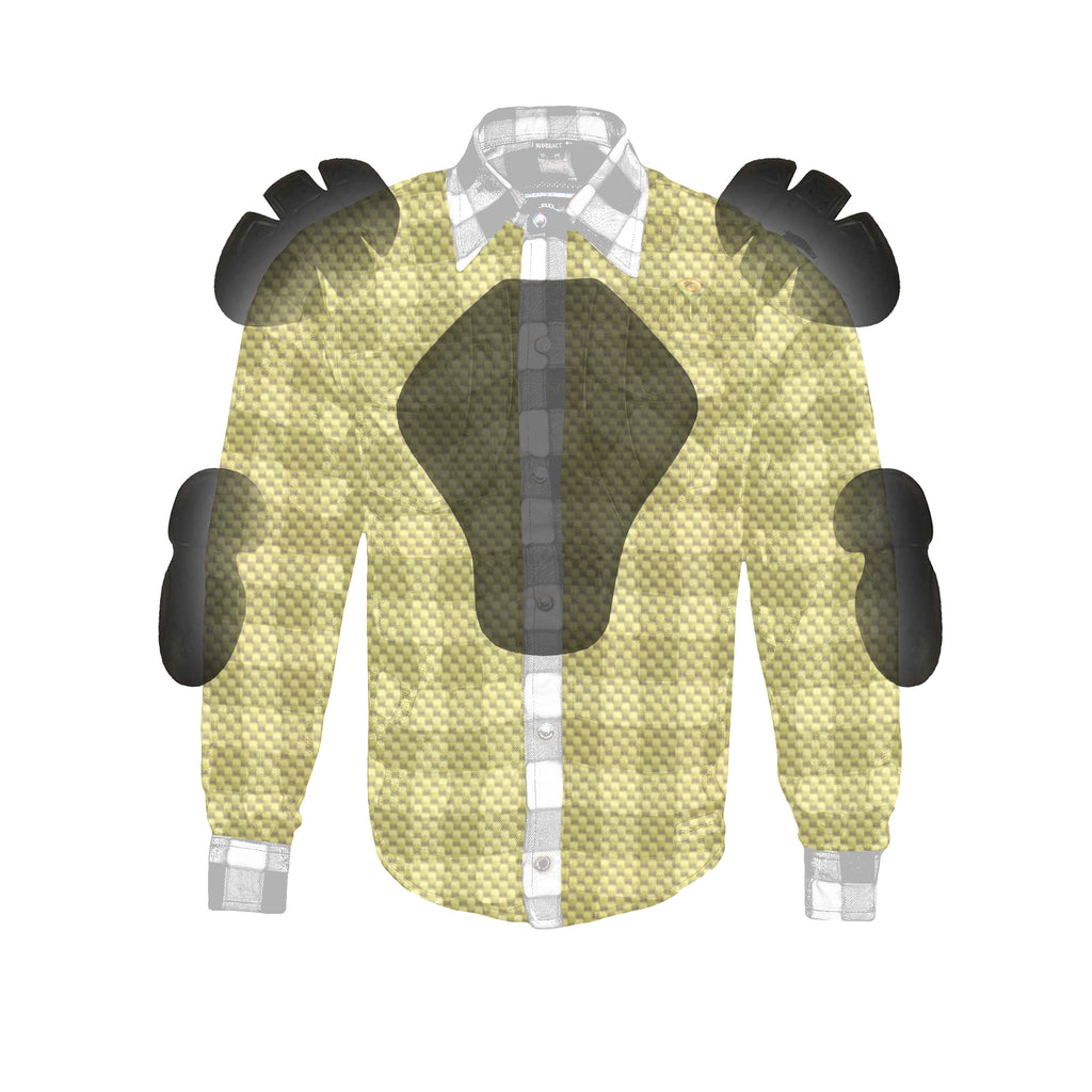 Black & White Reinforced Flannel Motorcycle Shirt D9199