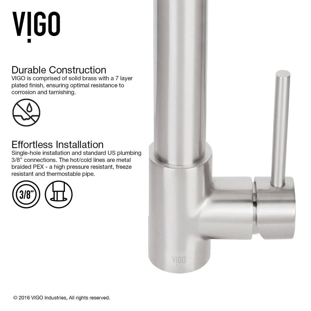 Stainless Steel Pull-Down Spray Kitchen Faucet with Deck Plate Q4183