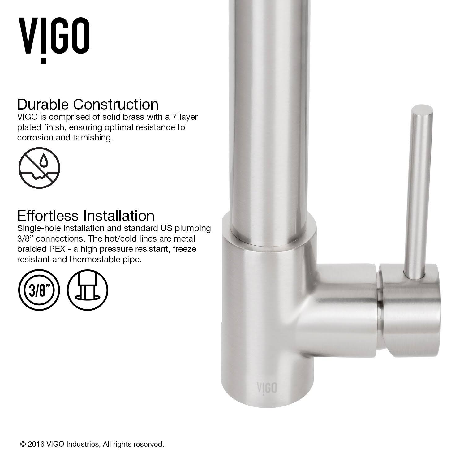 Stainless Steel Pull-Down Spray Kitchen Faucet with Deck Plate Q4183