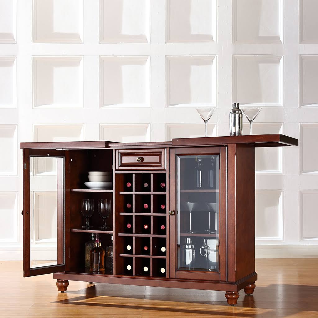 Vintage Mahogany Sliding Top Bar Cabinet H7910