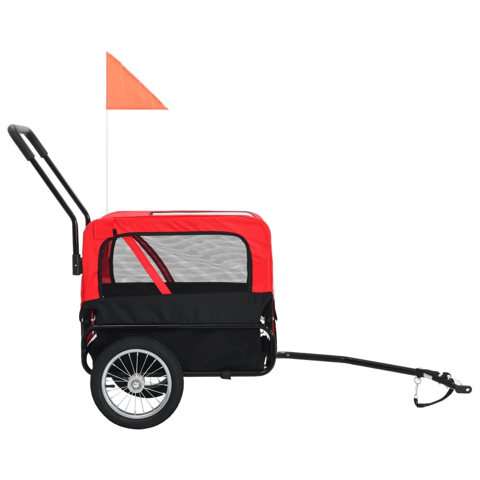 2-in-1 Pet Bike Trailer & Jogging Stroller Red and Black L691