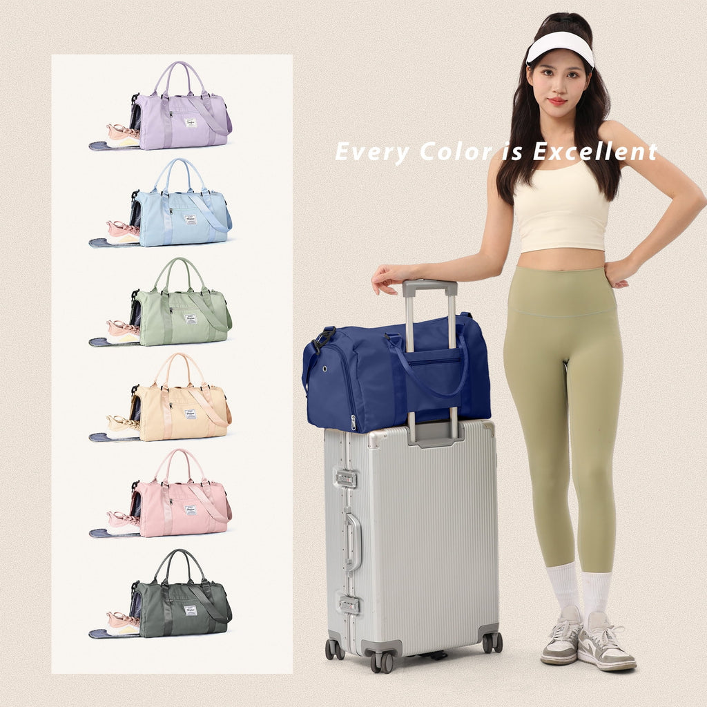 Waterproof Travel Duffel Bag with Shoes Compartment and Wet Pocket H7178