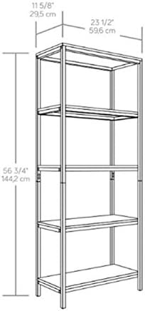Black Metal Frame 4 Shelf Bookcase Y116646