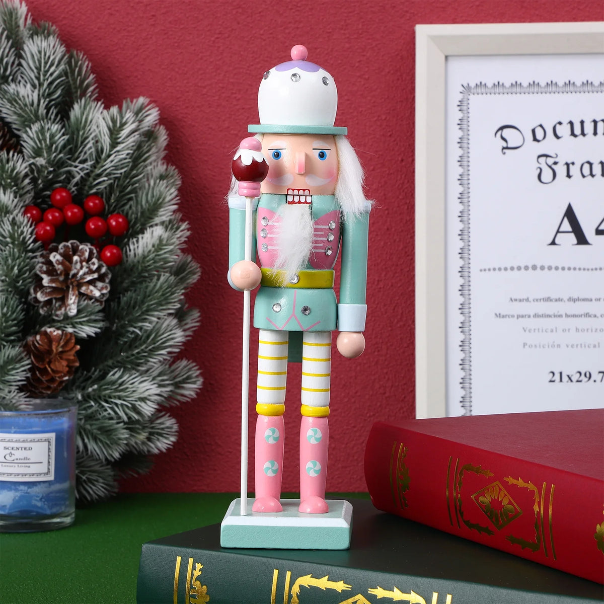 Turquoise Wooden Nutcracker Statue G839141