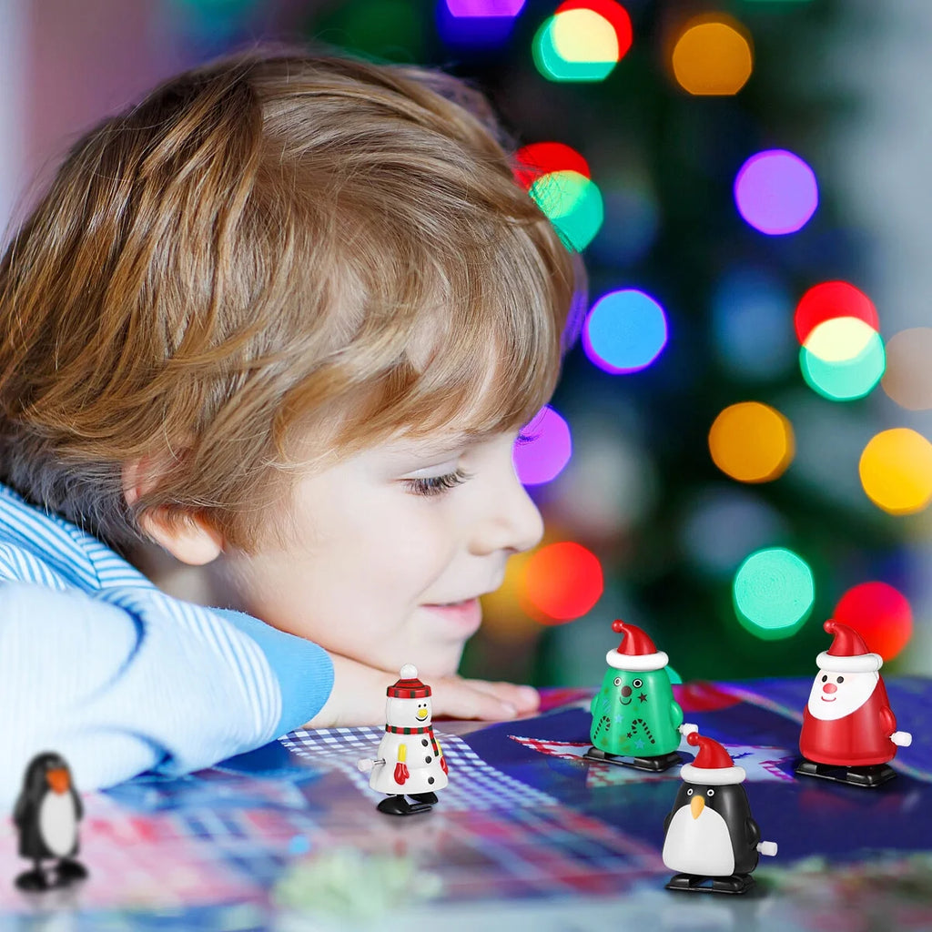 8pcs Christmas Wind Up Walking Toys J843
