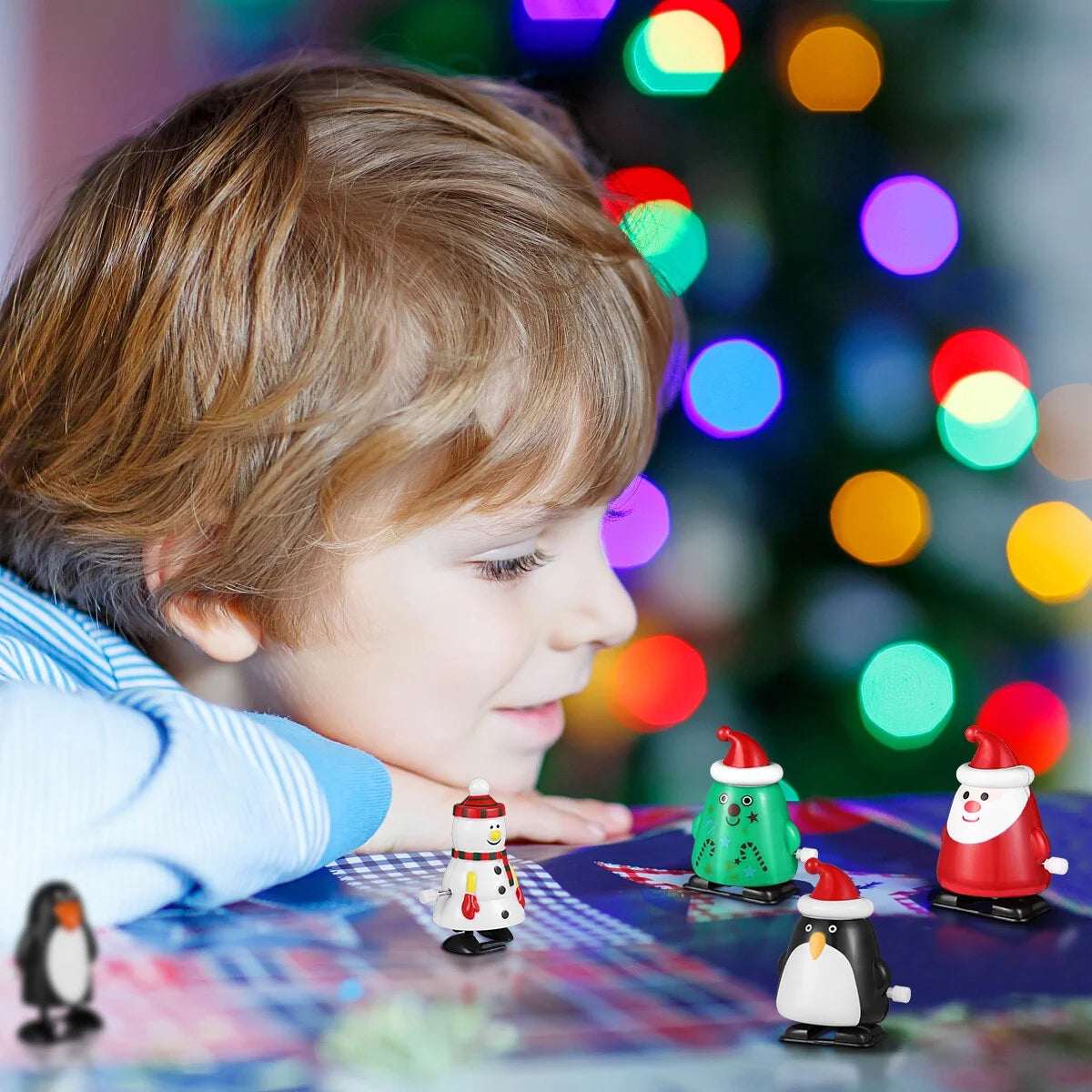 8pcs Christmas Wind Up Walking Toys J843