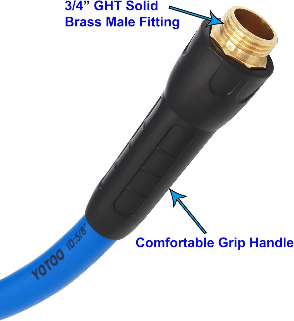 Heavy Duty Hybrid Garden Water Hose 5/8-Inch by 100-Feet, Blue, Pack of 2 H15033