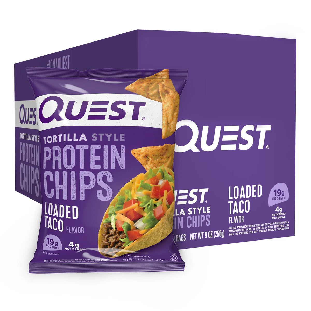 Loaded Taco Tortilla Style Protein Chips (8 Bags) O436