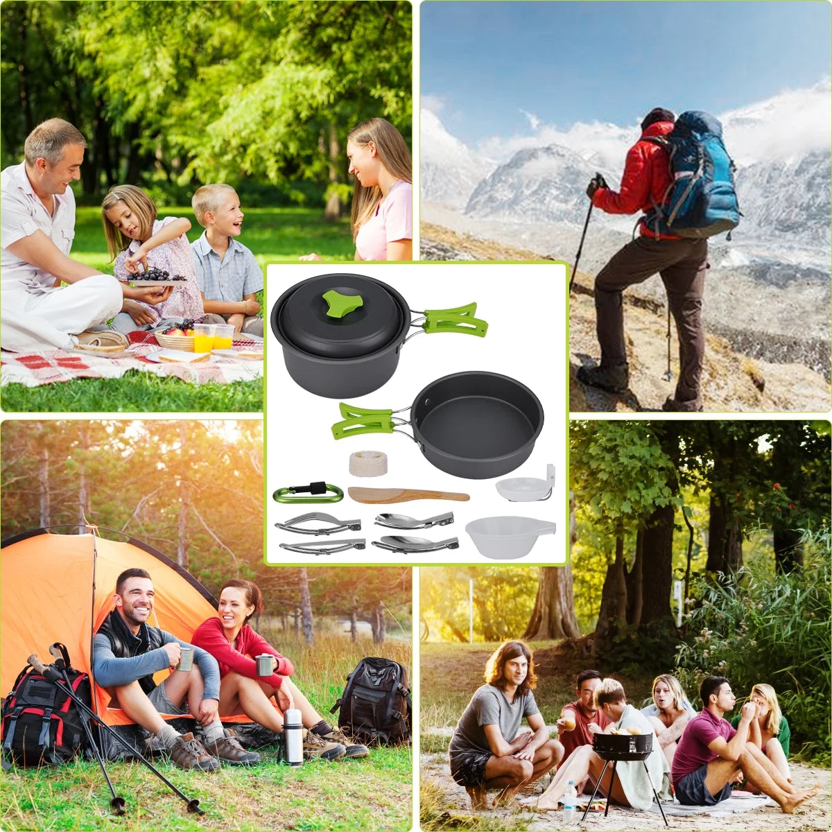 15Pcs Non Stick Camping Cookware Set P50106