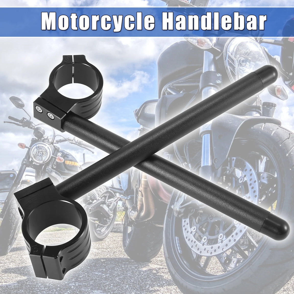 51mm Motorcycle Handlebar Clip Ons Black A812665