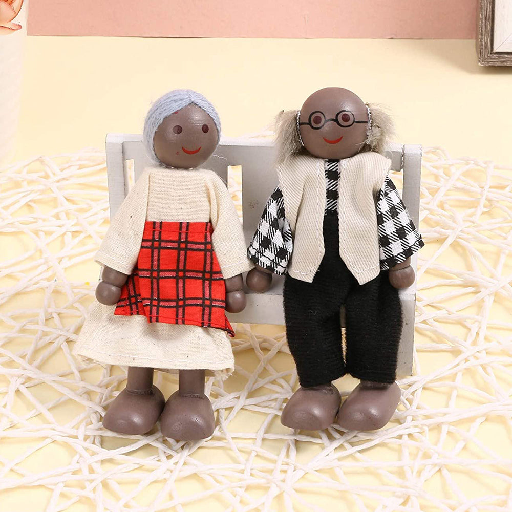 7pcs Wooden Doll Family Educational Wooden Toys J145