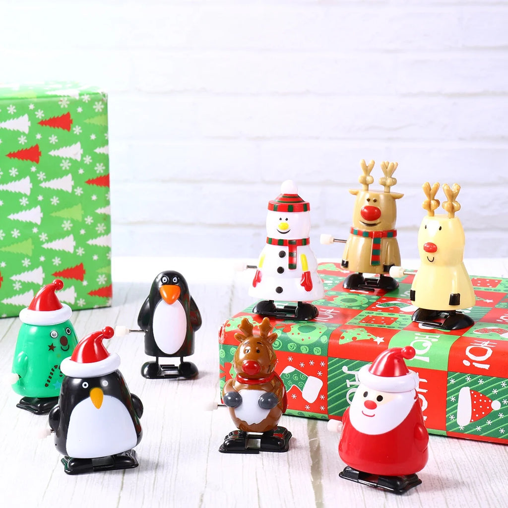 8pcs Christmas Wind Up Walking Toys J843